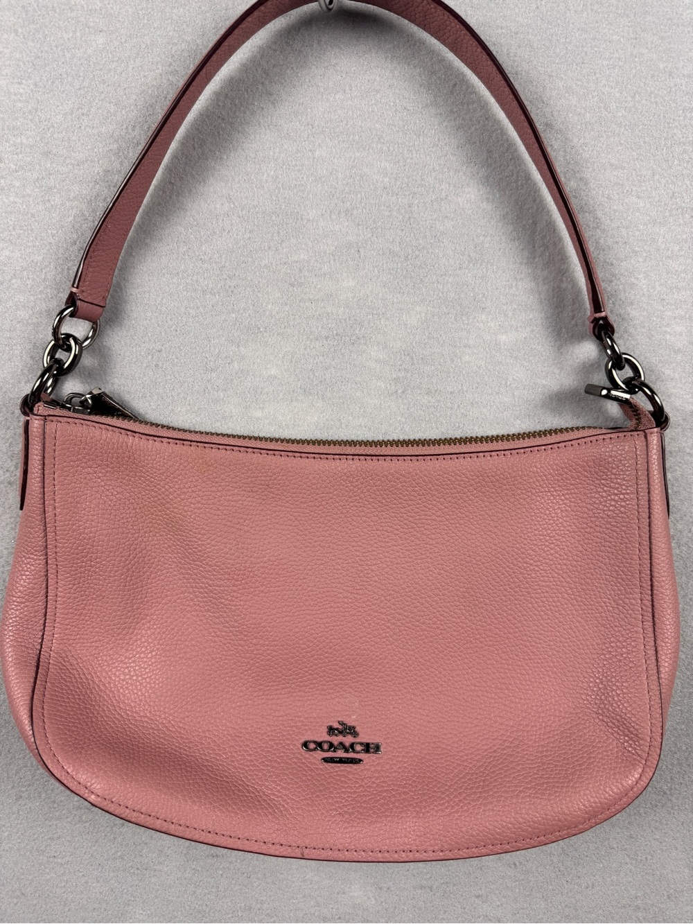 Coach Chelsea Rose Pink Demi Hobo Shoulder Purse Bag 56819 Pebbled Leather